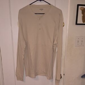 Old Navy | Men's Beige Long Sleeve Henley